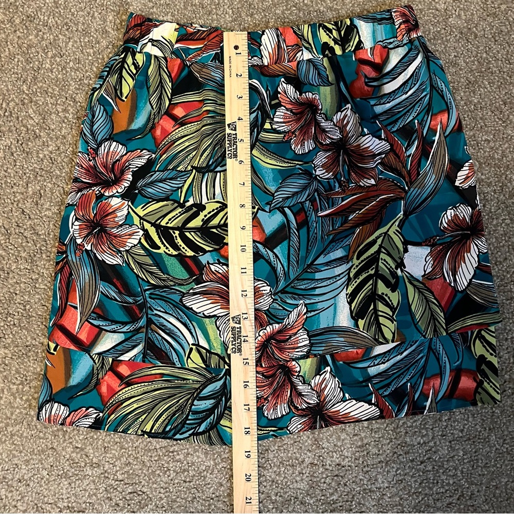 LOFT Hawaiian Tropical Floral Tiered Skirt size XS - Picture 6 of 12